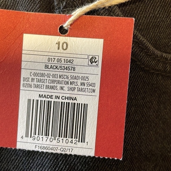 NWT Black Jean Skirt Distressed Mini 10/30 Faded Denim Cotton Holes Fray Mossimo - Picture 8 of 11